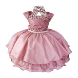 Vestido Infantil Super Luxo Aniversário Rose