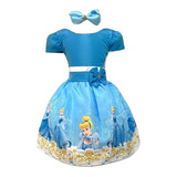 Vestido Infantil Temático Cinderela Festa Luxo