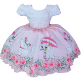 Vestido Infantil Temático Gatinha Marie Luxo