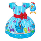 Vestido Infantil Temático Luxo Galinha Pintadinha