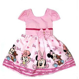 Vestido Infantil Temático Minnie Rosa Baby