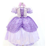 Vestido Infantil Temático Princesa Sofia Luxo Mega Oferta