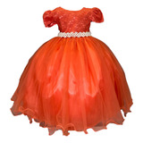 Vestido Infantil Terracota Longo