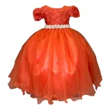 Vestido Infantil Terracota Longo