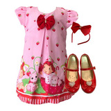 Vestido Infantil Trapezio Moranguinho