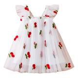 Vestido Infantil Tule Cerejinha