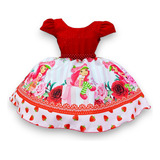 Vestido Infantil Vermelho Moranguinho