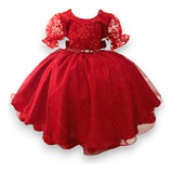 Vestido Infantil Vermelho Tule