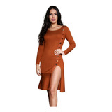 Vestido Inverno Detalhe Botao
