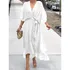 Vestido Irregular Com Manga Morcego E Saia Longa Com