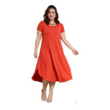 Vestido Jany Laranja Midi