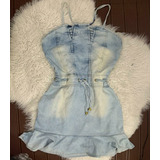 Vestido Jeans Detalhe Em