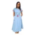 Vestido Jeans Feminino Evasê Godê Tencel Bordado Lindo 185