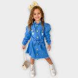 Vestido Jeans Infantil Manga