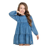 Vestido Jeans Infantil Manga