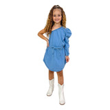 Vestido Jeans Infantil Menina