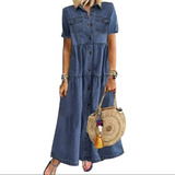 Vestido Jeans Longo Casual