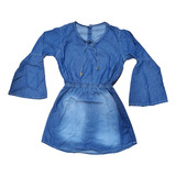 Vestido Jeans Manga Longa