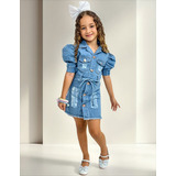 Vestido Jeans Menina Infantil