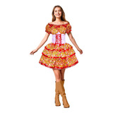 Vestido Junino Adulta Caipira