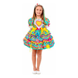 Vestido Junino Dança Quadrilha Infantil Maravilhoso De Luxo