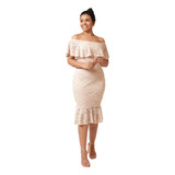 Vestido Justo Midi Renda