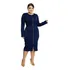 Vestido Justo Moda Evangélica Com Zíper Frontal Manga Longa