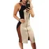 Vestido Justo Sexy Elegante Feminino Colorblock Design Zíper