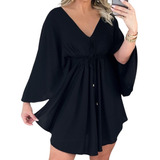 Vestido Kimono Versátil Elegante Moda Praia Verão