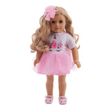 Vestido Laço E Sapato P boneca American Girl Unicórnio Rosa