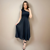 Vestido Laco Ombro Midi