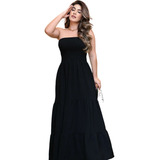 Vestido Lastex Feminino Longo