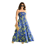 Vestido Lastex Feminino Longo