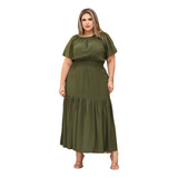 Vestido Lastex Longo Plus