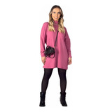 Vestido Lazinha Poncho Gola Alta Outono Inverno Frio Manga