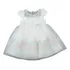 Vestido Lindo Festa Bebê Renda Marfim Batismo 1/2 Anos Flor