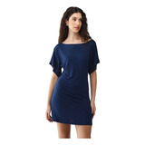 Vestido Liso Azul Marinho