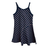 Vestido Listras Azul Marinho
