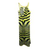 Vestido Longo Acetinado Estampado