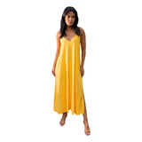 Vestido Longo Amarelo 440114056