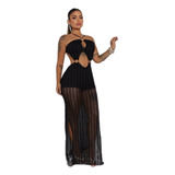 Vestido Longo Argola Abertura