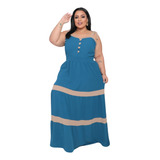 Vestido Longo Bicolor C/manga Em Alça 1° Geração Lindíssimo