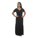 Vestido Longo Canelado Caimento