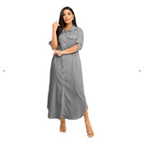 Vestido Longo Chemise Jeans