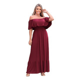 Vestido Longo Ciganinha Babado