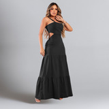 Vestido Longo Com Alcas