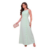 Vestido Longo Com Botoes