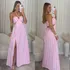 Vestido Longo Com Fenda Lateral Em Tricoline Feminino