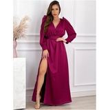 Vestido Longo Com Fenda
