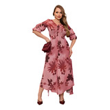 Vestido Longo Com Manga